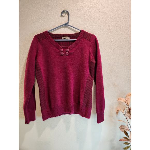 Smartwool Merino Wool Sweater XL Pink Thermal Knit Button‎ Detail Outdoor - Picture 3 of 8